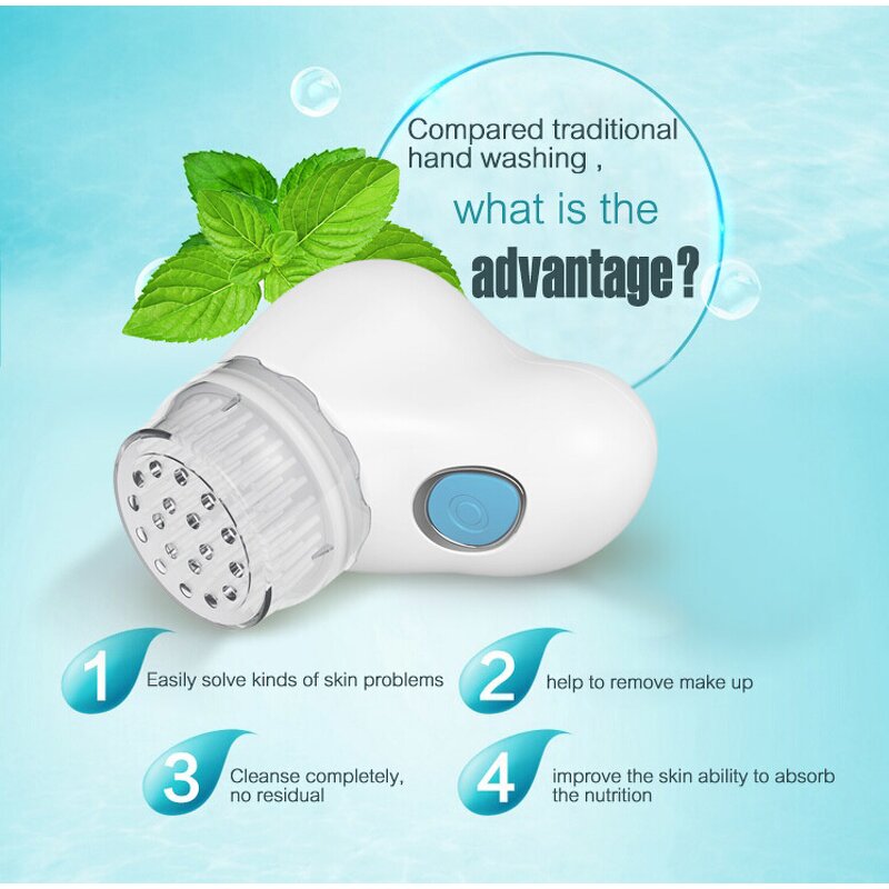 Silicone Facial Cleansing Brush - Hot Sell High Frequency Waterproof Rechargeable Scrubber