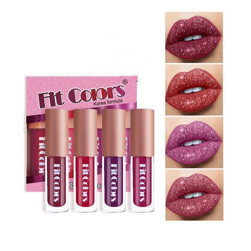 Lipstick Set Manufacturer - 4pcs Glitter Matte Liquid Waterproof Multi Colors Kit