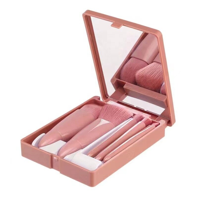 Makeup Brushes Set Manufacturer - Hot Sale 5 in 1 Plastic Handle Mini Folding
