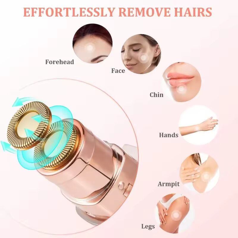 Hair Trimmer Manufacturer - 2 in 1 Electric Women's Facial Lip Eyebrow Painless