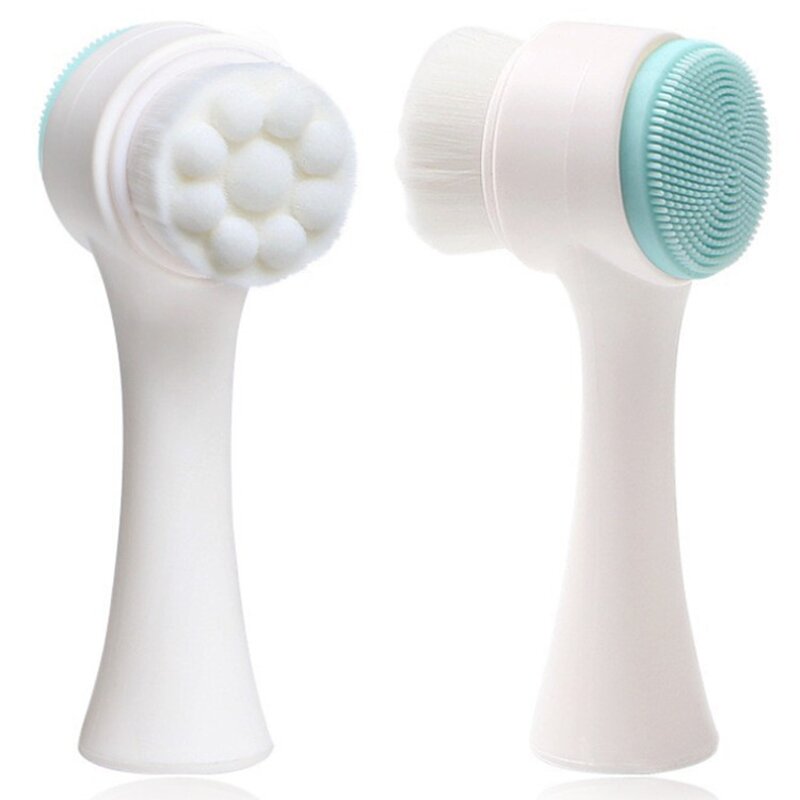 Face Wash Brush Manufacturer - 2 in 1 Manual Double Side Soft Nylon Silicone Bristles