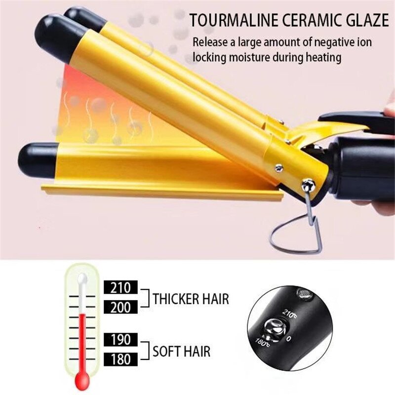Hair Curler Manufacturer - New Design Spiral 3 Barrel Ceramic Automatic Rotating