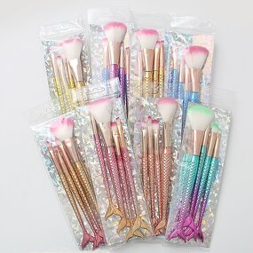 Makeup Brushes Set Manufacturer - New Gradient Mermaid Shaped 4PCS Vegan 40pcs