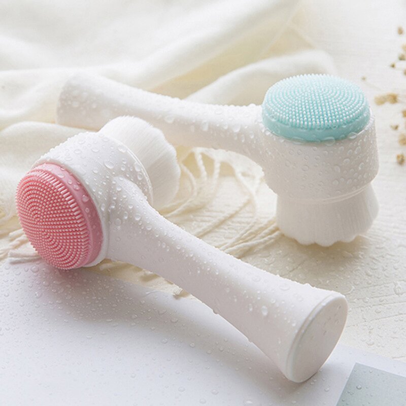 Face Scrub Brush Manufacturer - Wholesale 2 in 1 Portable Double Sides 3D Massage