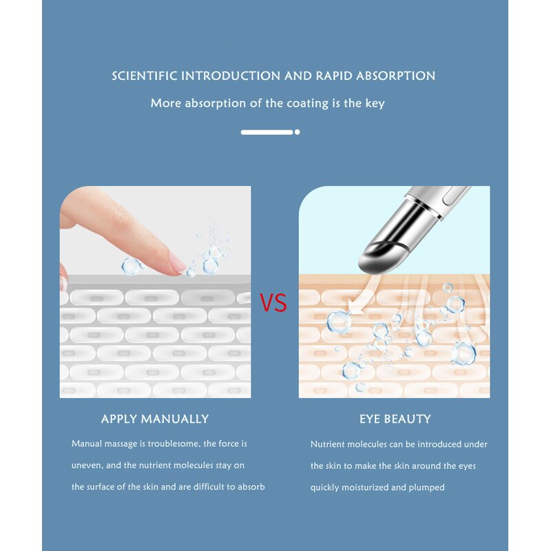 Heated Eye Massager Pen - Customize Beauty Eye Lift Machine Vibration Eye Warmer Tool