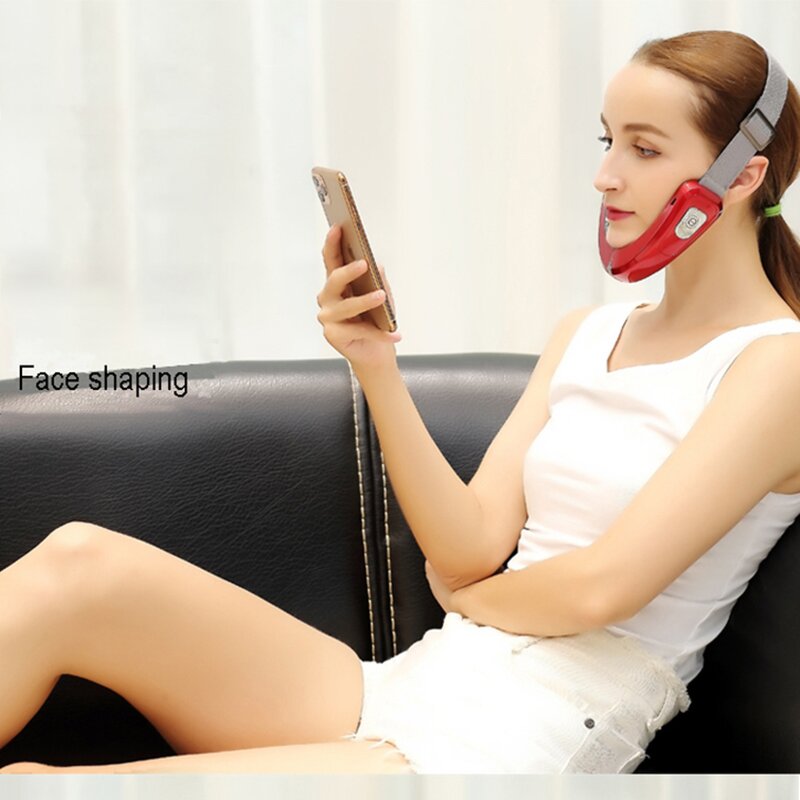 LED EMS V Face Mask - New Trending V Shape Lifting Thin Face Vibration Beauty Care Instrument