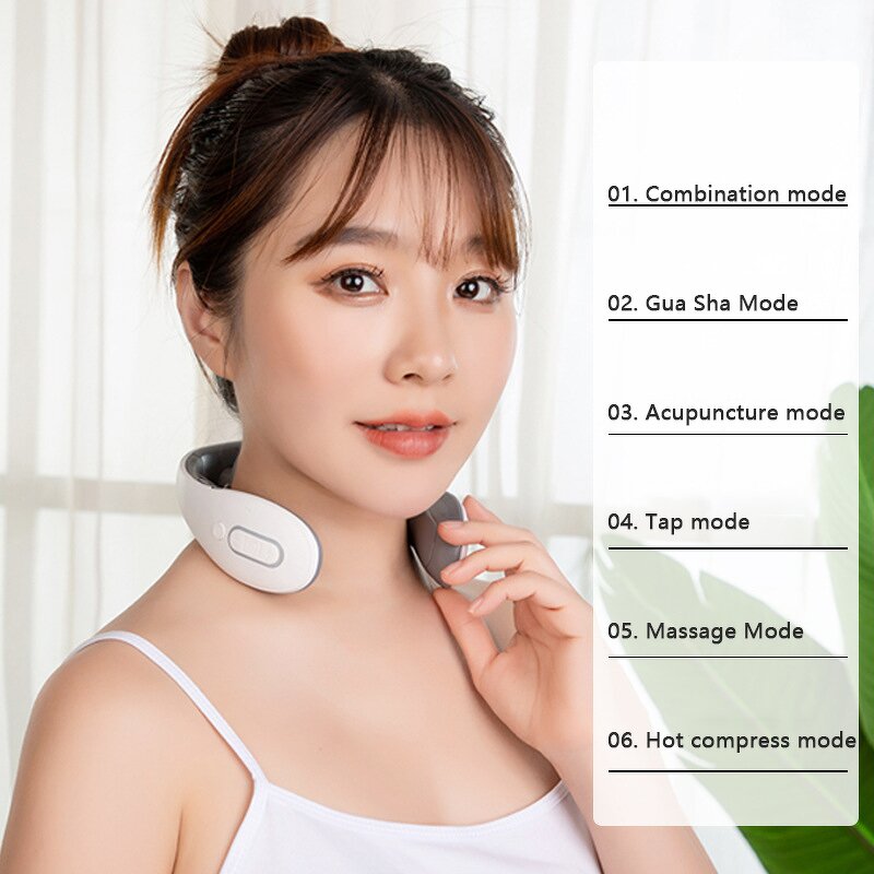 TENS Shiatsu Neck Massager - Electric Back Shoulder Warmer Deep Kneading Neck Pain Relief