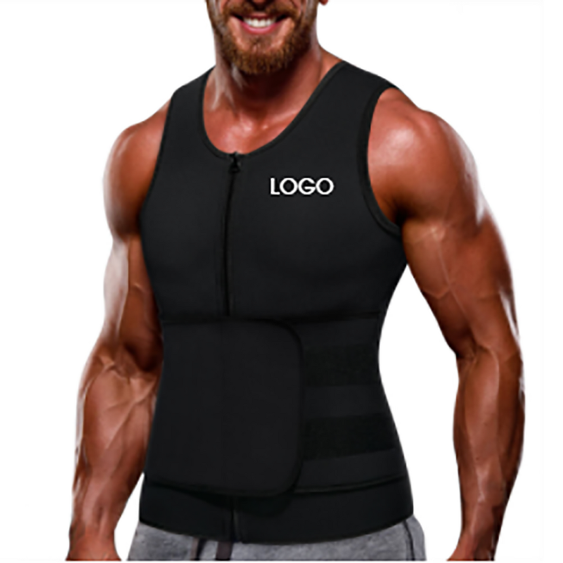 Men's Neoprene Sweat Vest - Double Zipper Adjustable Workout Fitness Bodybuilding Shaper