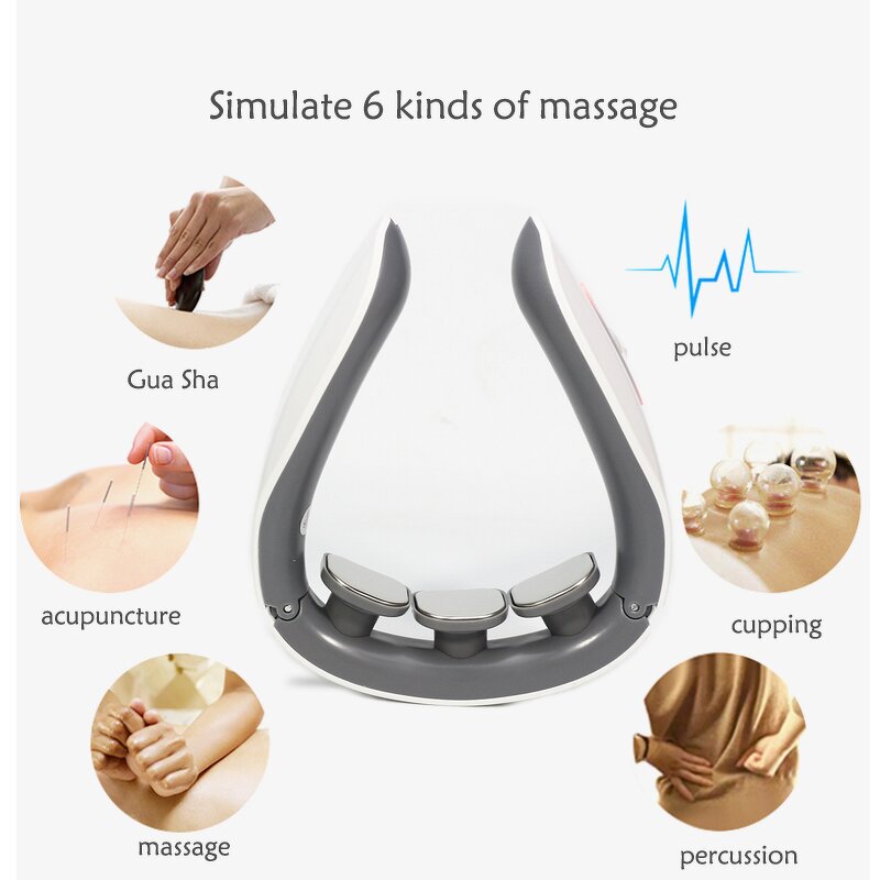 Smart EMS Neck Massager - Electric Pulse Back Shoulder Hot Compress Vibration Cervical Relief