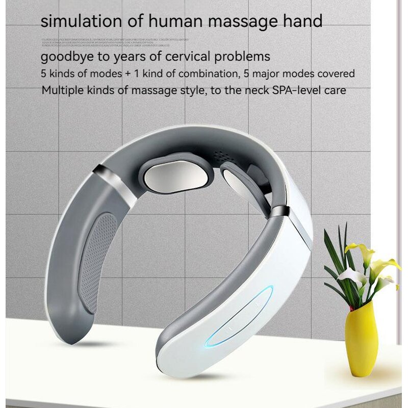 EMS Neck Massager - TENS Device Electronic Pulse Foldable Deep Kneading Cervical Shoulder Spa