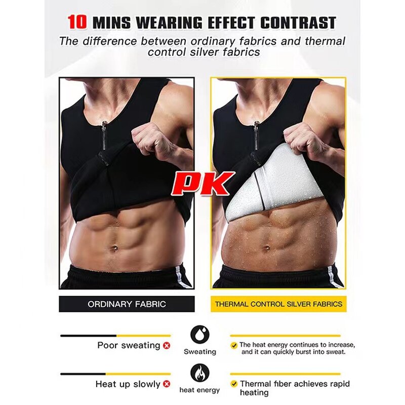 Neoprene Body Shaper - Custom Men Fitness Gym Sauna Sweat Vest Waist Trainer Shapewear