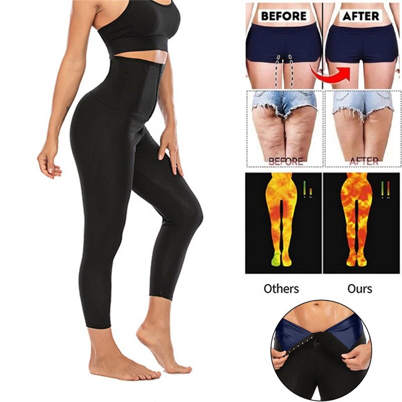 High Waist Yoga Leggings - Breathable Hooks Waist Trainer Corset Gym Fitness Pants