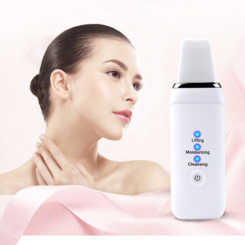 Ultrasonic Skin Scrubber - Portable Pore Cleansing Face Peeling Sonic Skin Spatula Tool