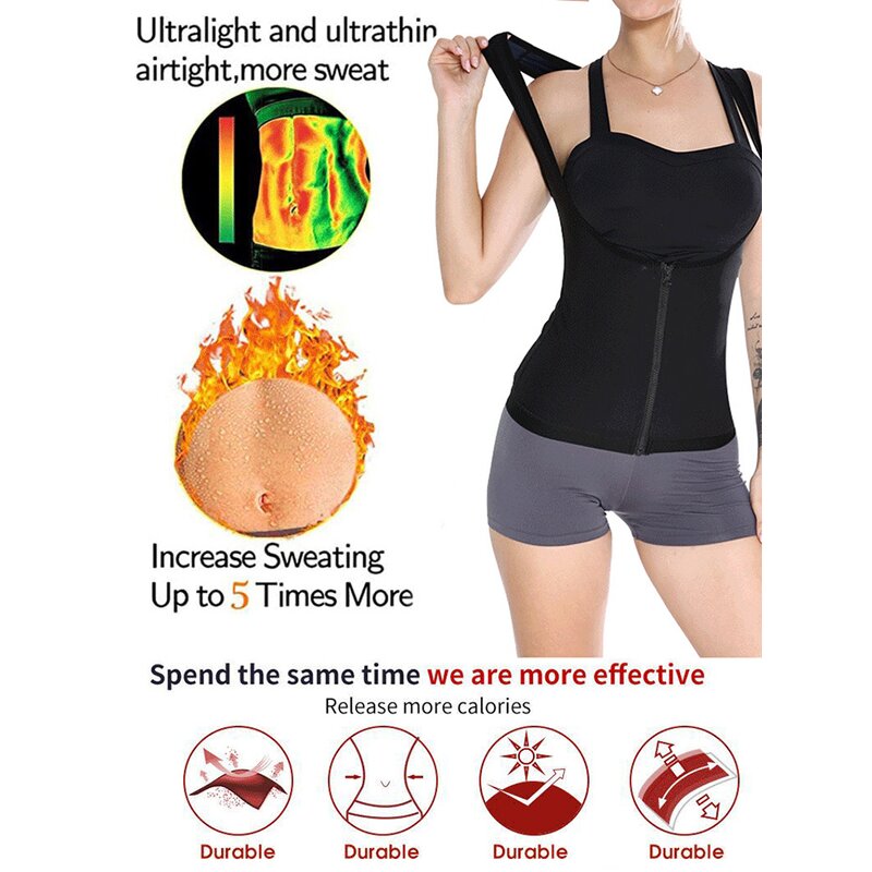 Neoprene Slimming Jacket - Polymer Waist Trainer Corset Sweat Vest Women Workout Tank Top