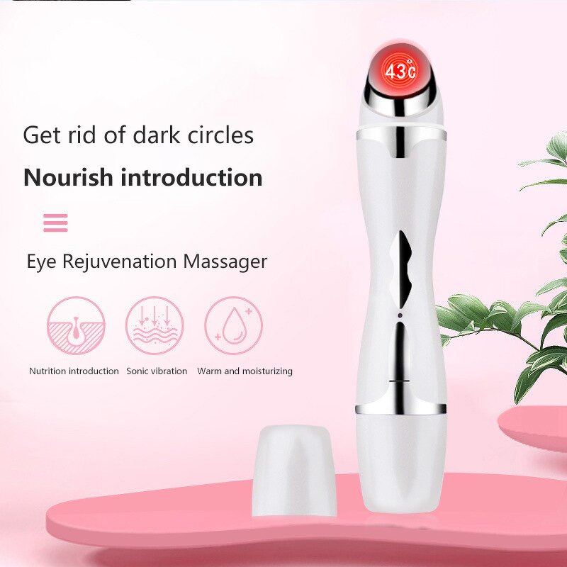 Smart Eye Massage Pen - Rechargeable Red Light Therapy Ionic Heated Anti-puffiness 150g Tool