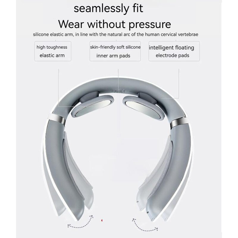 EMS Neck Massager - TENS Device Electronic Pulse Foldable Deep Kneading Cervical Shoulder Spa