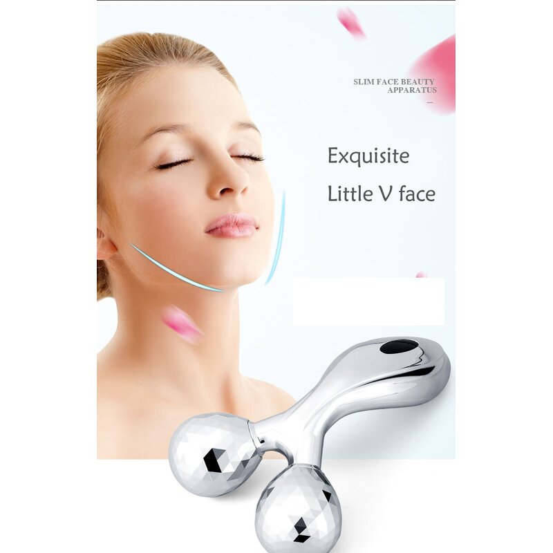 V-Shape Face Lift Roller - Professional Mini Stainless Steel Microcurrent EMS Ion Portable