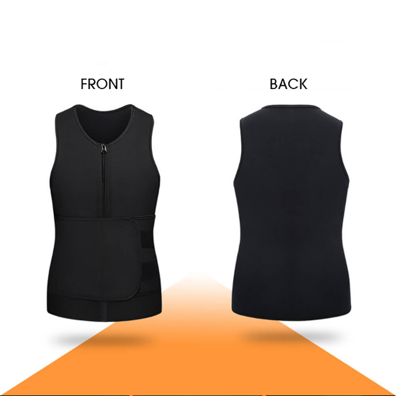 Men's Neoprene Sweat Vest - Double Zipper Adjustable Workout Fitness Bodybuilding Shaper