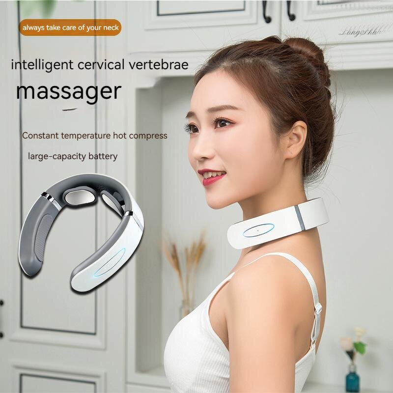 EMS Neck Massager - TENS Device Electronic Pulse Foldable Deep Kneading Cervical Shoulder Spa