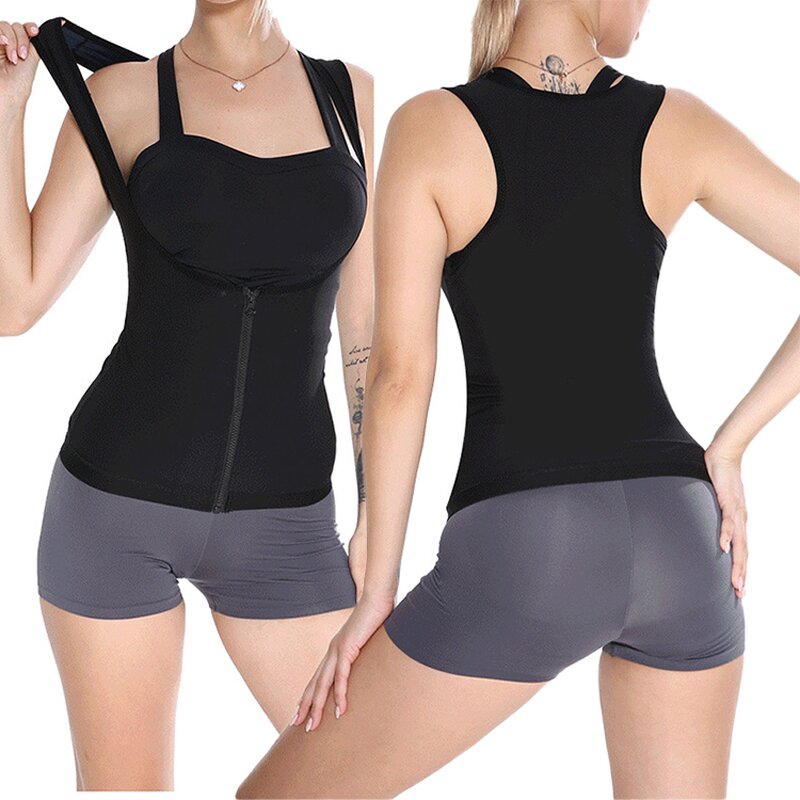 Neoprene Slimming Jacket - Polymer Waist Trainer Corset Sweat Vest Women Workout Tank Top