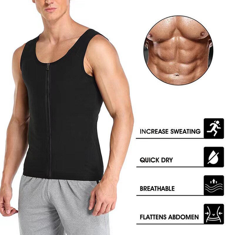 Neoprene Body Shaper - Custom Men Fitness Gym Sauna Sweat Vest Waist Trainer Shapewear