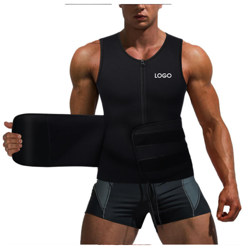 Men's Neoprene Sweat Vest - Double Zipper Adjustable Workout Fitness Bodybuilding Shaper