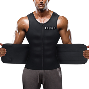Men's Neoprene Sweat Vest - Double Zipper Adjustable Workout Fitness Bodybuilding Shaper