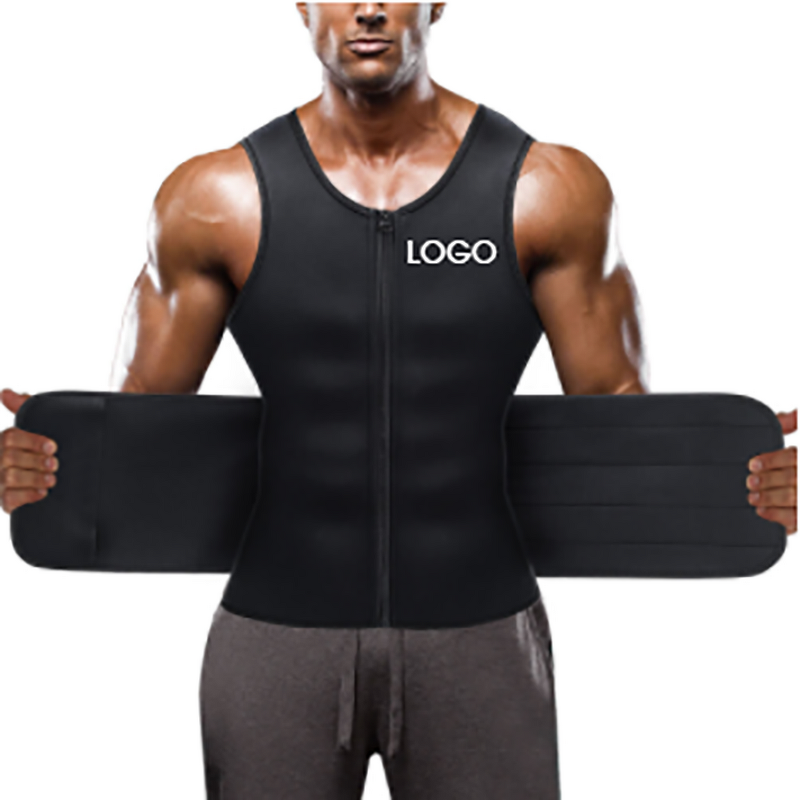 Men's Neoprene Sweat Vest - Double Zipper Adjustable Workout Fitness Bodybuilding Shaper