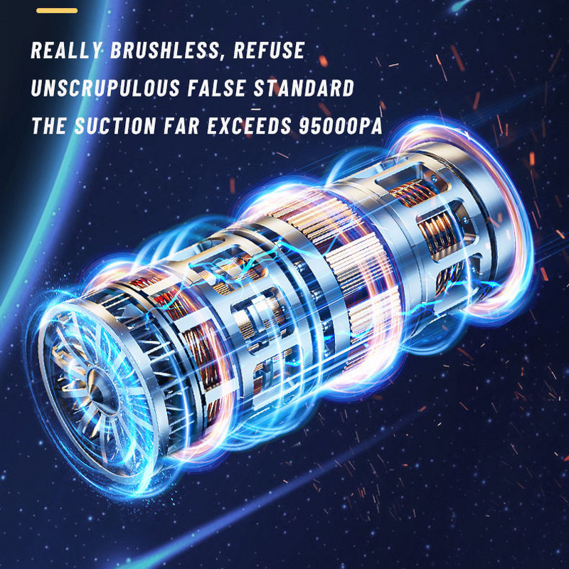 Smart Car Vacuum - Electric Brushless Motor 120W Rechargeable Portable Aspirateur