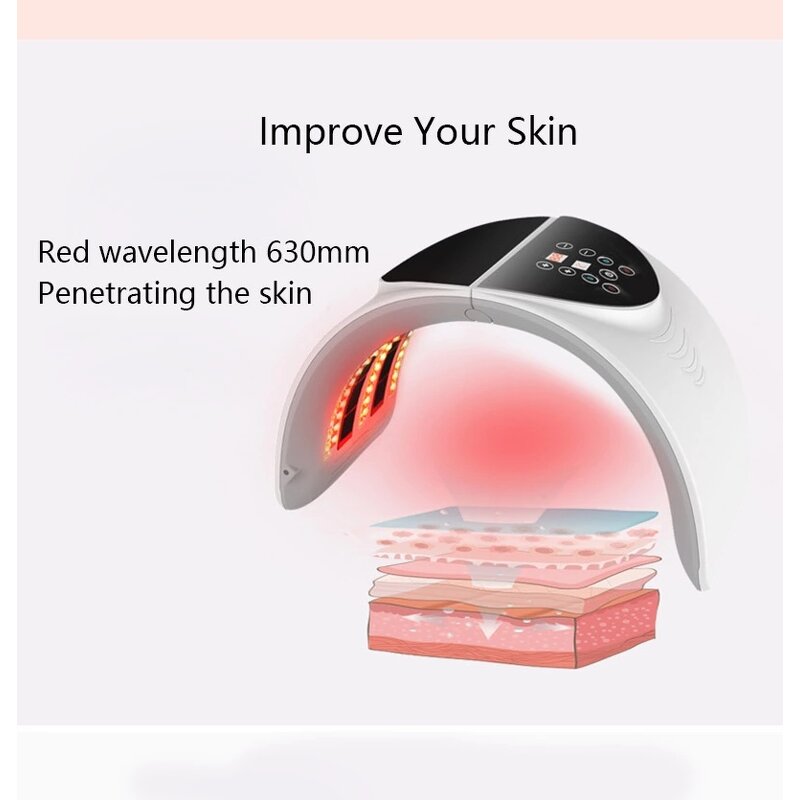 7 Color PDT Light Machine - Skin Whitening Wrinkle Acne Infrared Rejuvenation Spa Tool