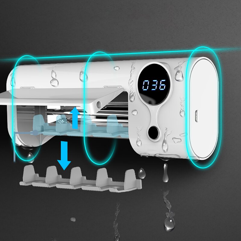 UV Toothbrush Sanitizer - Wall Mounted Light Holder Electric Toothbrush Sterilizer Box