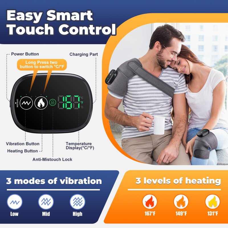 Electric Knee Massager - Smart Arthritis Heating Vibration Physiotherapy Joint Wrap