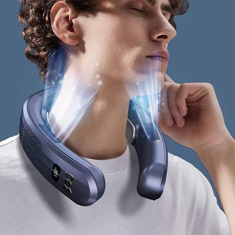 Heated Neck Fan - 6000mAh Portable Hanging Cooling Heating Digital Display USB Tool