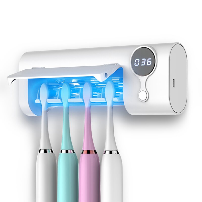 UV Toothbrush Sanitizer - Wall Mounted Light Holder Electric Toothbrush Sterilizer Box
