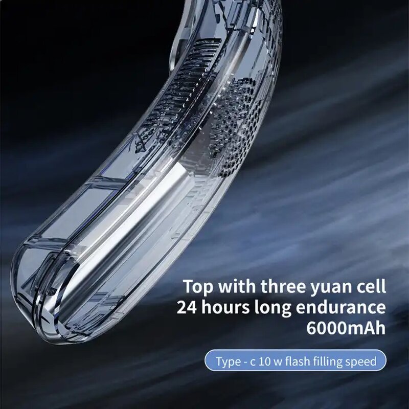 Heated Neck Fan - 6000mAh Portable Hanging Cooling Heating Digital Display USB Tool