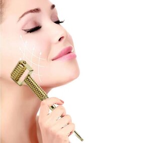 Metal Derma Roller - Home Use Face Facial Skin Massage Roller Beauty Equipment