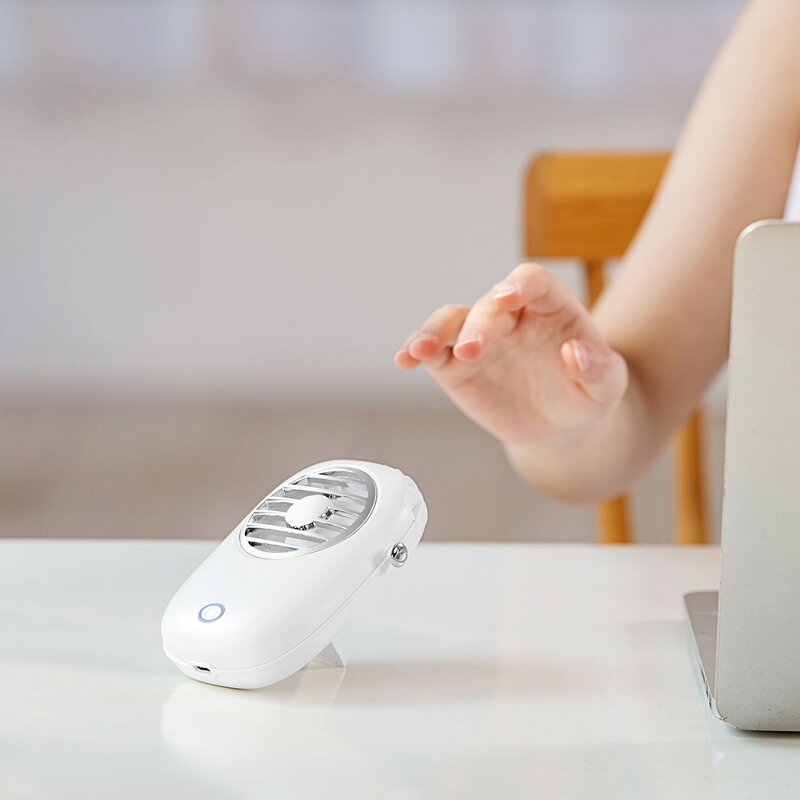 Hanging Neck Fan - Portable Wearable USB Rechargeable Leafless Eyelash Cooling Tool