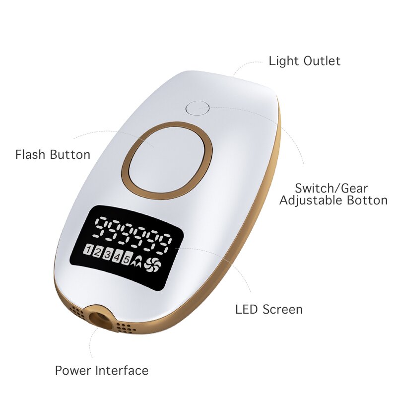Diode Laser Epilator - Home Use Body Facial Legs Arms Armpits Hair Removal Device