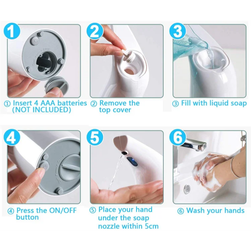 Touchless Soap Dispenser - 400ml Motion Sensor Electric Liquid Detergent Sprayer