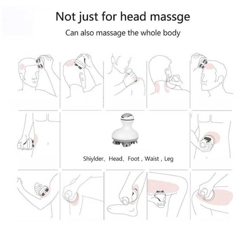 Electric Scalp Massager - Hot Selling Waterproof Portable Head Roller Massage Machine