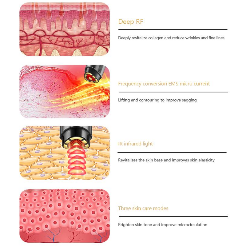 LED Facial Massager - Hot & Cold Red Light EMS Mini Face Lifting Skin Care Device