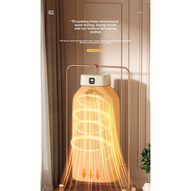 Foldable Clothes Dryer - 2025 600W 4 Hour Timer Quiet Household Drying Hood Tool