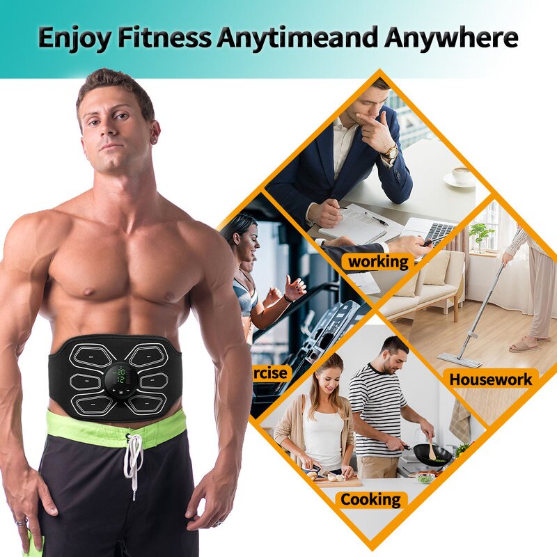EMS Abdominal Slimming Belt - NEW Smart Abdomen Muscle Stimulator Massager Tool