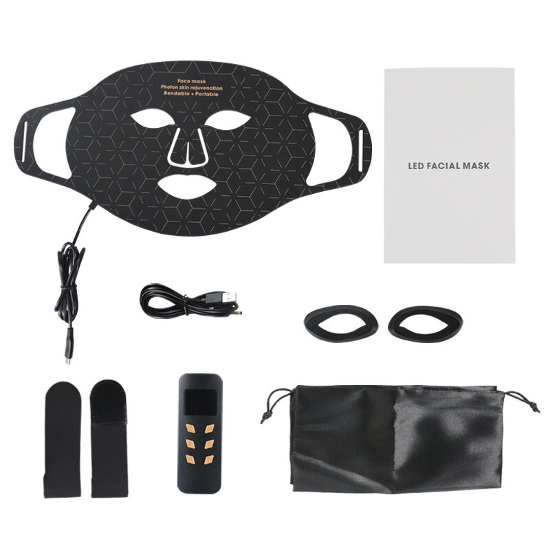 4 Color LED Face Mask - Photon Blue Red Light Therapy Facial Beauty Skin Care Tool