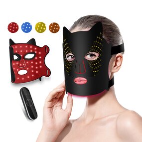 Black LED Face Mask - Home Skin Care Red Light Therapy Acne Treatment Beauty Tool