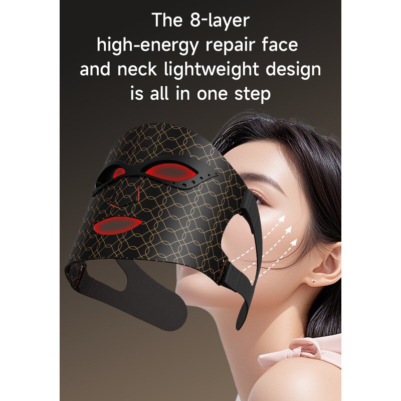 PDT LED Facial Mask - Hot Selling 8 Color Lights Photon Therapy Face Neck Treatment