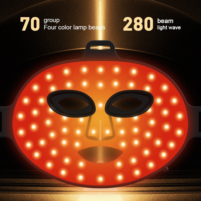 Silicone LED Facial Mask - 280pcs Bulbs Infrared Red Light Therapy Salon Flexible Tool