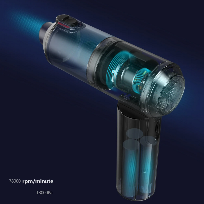 Mini Car Vacuum - Cordless 95W Rechargeable Wet Dry Portable Cleaning Machine