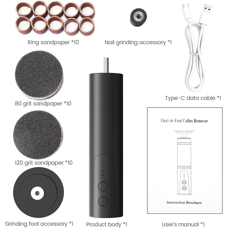 LCD Foot Callus Remover - Professional Home Use Pedicure Dead Skin Electric Foot File