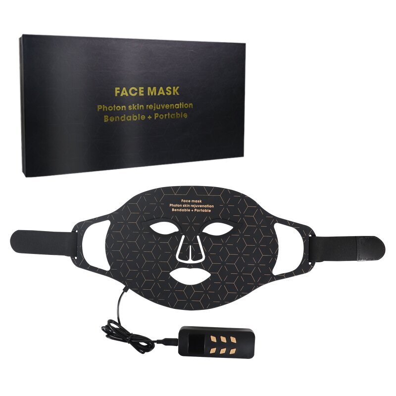 Silicone LED Facial Mask - Portable Red Light Therapy Beauty Face Skin Care Device